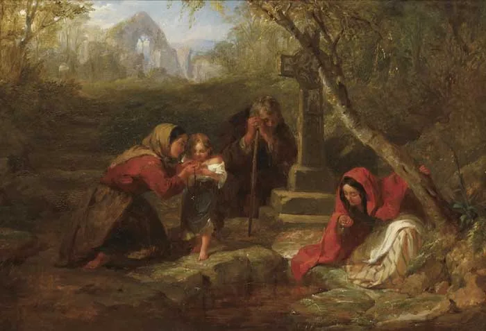 THE HOLY WELL by Frederick Goodall, oil on panel, sold May 2010