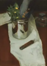 James English, STILL LIFE WITH FLOWERS AND PEN KNIFE