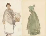 Michael Healy, SKETCH OF A DUBLIN WOMAN and DUBLIN FLOWER GIRL (A PAIR)