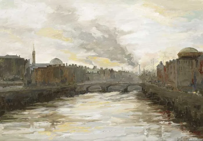 STUDY LIFFEY (I) by Leo Earley, oil on canvas, sold May 2010