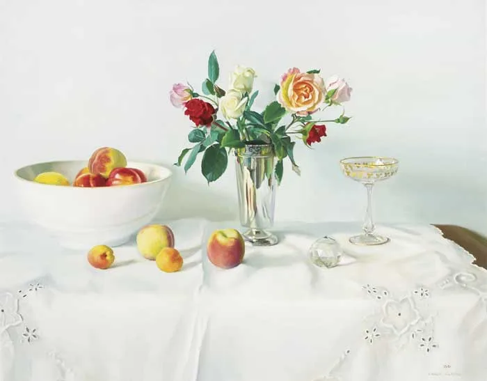BREAKFAST TABLE by Carey Clarke, oil on canvas, sold May 2010