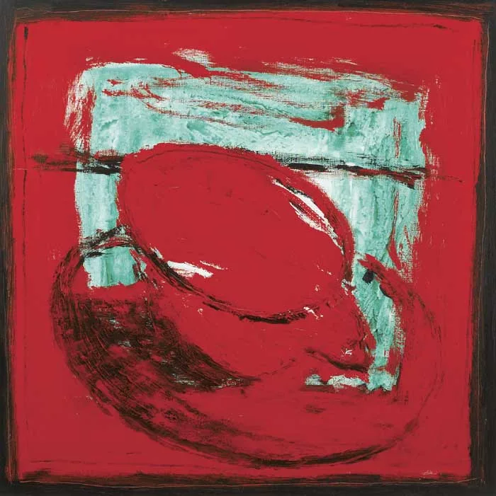 STILL LIFE WITH RED TEA CUP by Neil Shawcross, 2003, oil on canvas, sold May 2010