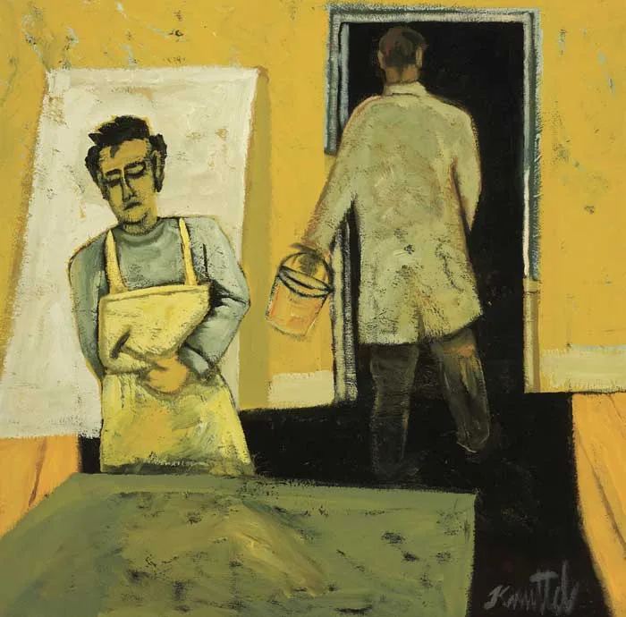 ARTIST AT WORK by Graham Knuttel, oil on canvas, sold May 2010