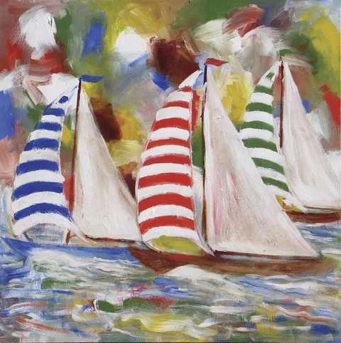 Kevin Geary, THE YACHT RACE NO. 4, acrylic on canvas