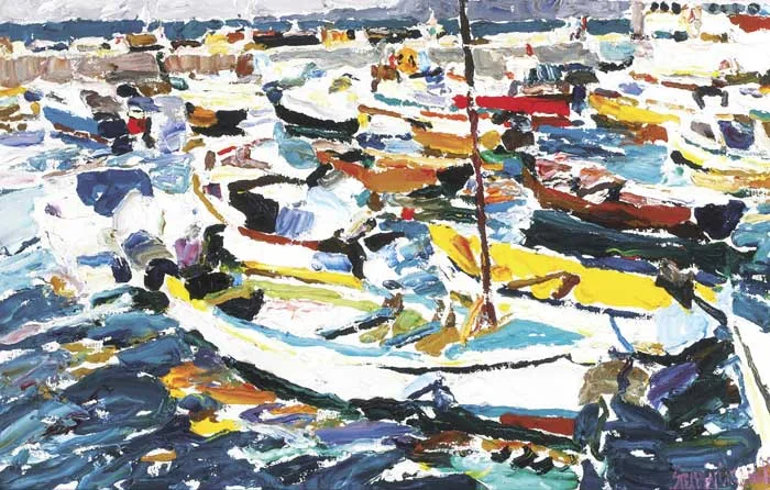 BULLOCK HARBOUR DALKEY, COUNTY DUBLIN by Stephen Cullen, oil on canvas, sold May 2010