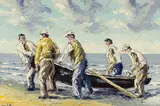 Ivan Sutton, HAULING UP THE CURRACH, INIS MAN, ARAN ISLANDS, COUNTY GALWAY