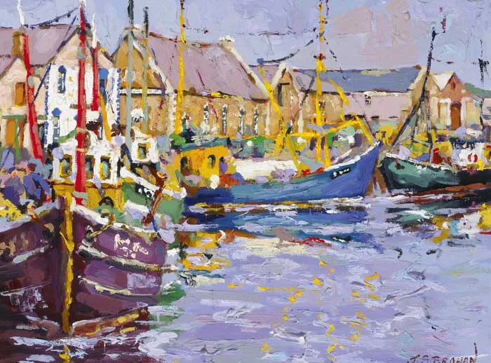 HOWTH HARBOUR by James S. Brohan, oil on canvas board, sold Mar 2010