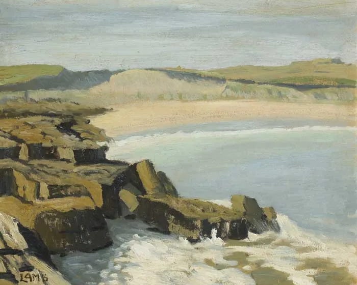 THE ARAN ISLANDS by Charles Vincent Lamb, oil on panel, sold Mar 2010