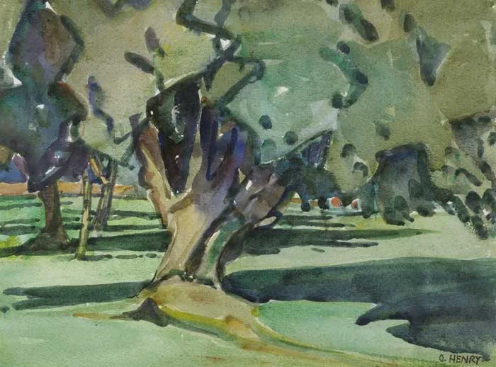 MORNING REFLECTIONS by Olive Henry, gouache and watercolour, sold Mar 2010