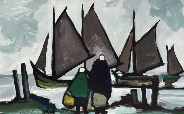 BROWN SAILS by Markey Robinson, oil on board, sold Mar 2010