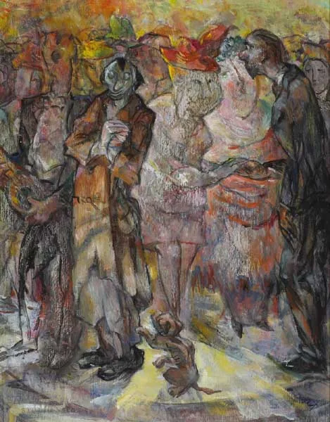 WEDDING by Mary Swanzy, oil on panel, offered Mar 2010
