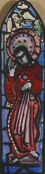 STUDY FOR STAINED GLASS by Evie Hone, gouache on wood, offered Mar 2010
