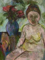 Stella Steyn, SELF PORTRAIT WITH PLANT, c.1940s