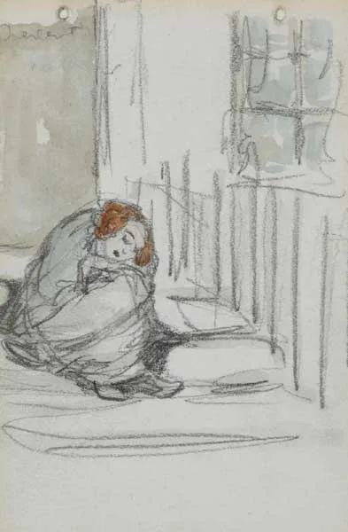 DERELICT by Jack Butler Yeats, 1910, watercolour over pencil, sold Mar 2010