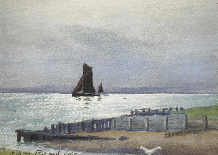 DONEGAL COAST by William Percy French, 1906, watercolour, sold Mar 2010