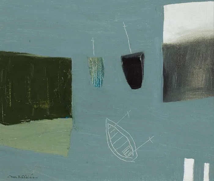THE HARBOUR by Padraig Macmiadhachain, oil on linen canvas, sold Mar 2010