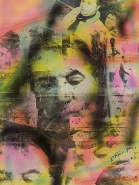 FRANCIS [BACON] by Pietro Psaier, 1991, mixed media and silkscreen applied on fruitwood inlays (no. 4 from an edition of 20), offered Mar 2010
