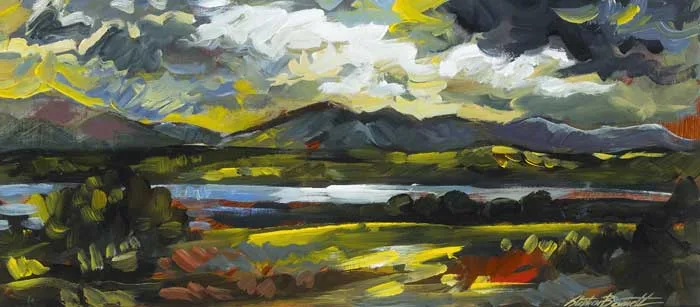Stephen Bennett, LATE EVENING, SLIEVEATOOEY, COUNTY DONEGAL, oil on board
