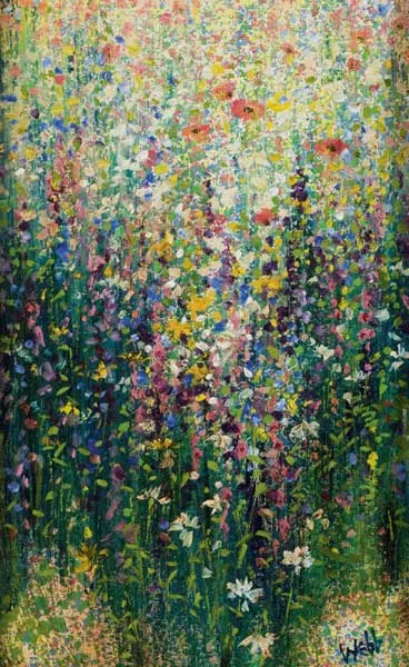 WILD FLOWER MEADOW by Kenneth Webb, oil on canvas, sold Mar 2010