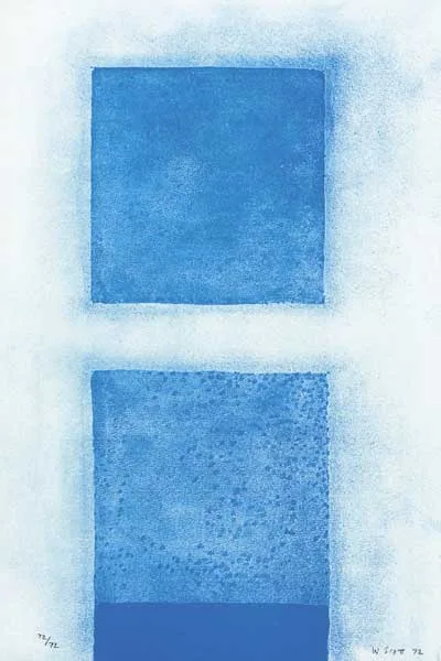 COBALT PREDOMINATES by William Scott, 1972, screenprint on paper (no. 72 from an edition of 72), sold Mar 2010
