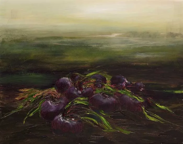 BEETROOT FIELD by Jennifer Kingston, 2009, oil on canvas, sold Mar 2010