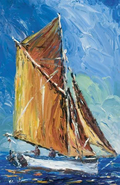 HOOKER OFF THE DINGLE PENNINSULA by Liam O'Neill, oil on canvas, offered Mar 2010