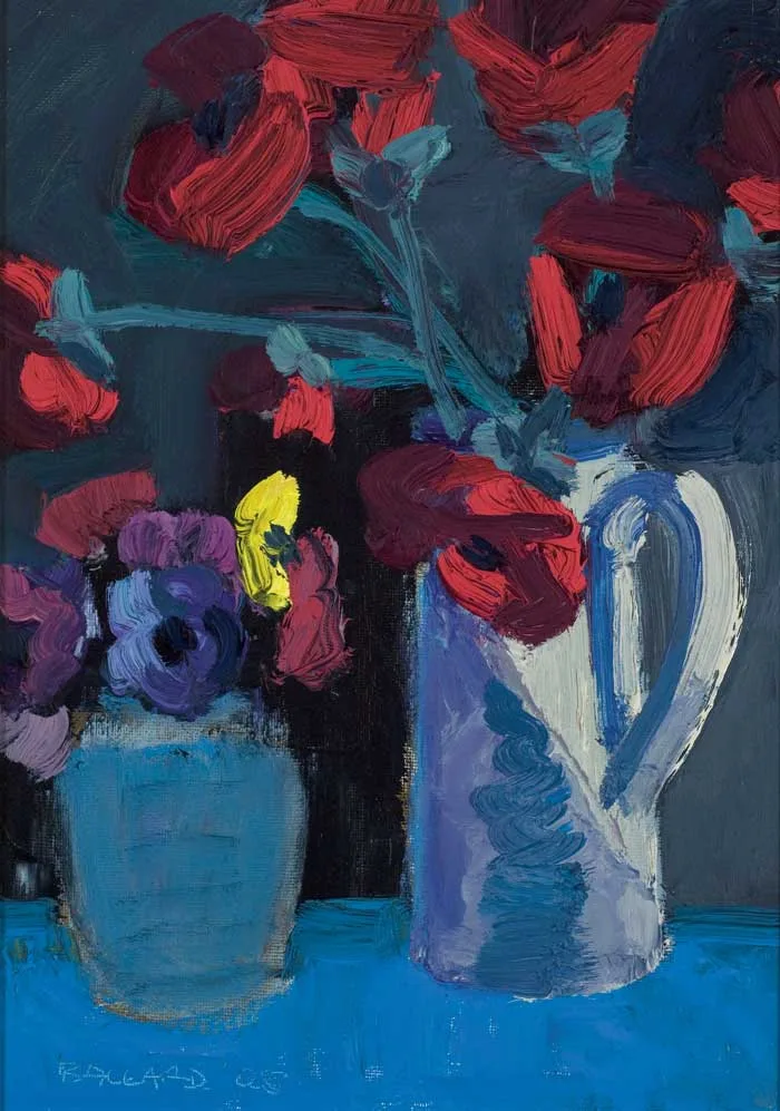 POPPIES IN A WHITE JUG by Brian Ballard, 2008, oil on canvas, sold Mar 2010