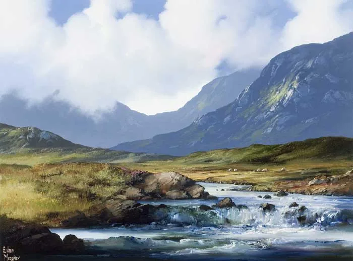 CONNEMARA MOUNTAIN STREAM by Eileen Meagher, 2008, oil on canvas, sold Mar 2010