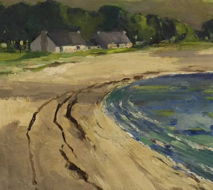 COTTAGES BY THE COAST by William Jackson, oil on canvas, offered Mar 2010