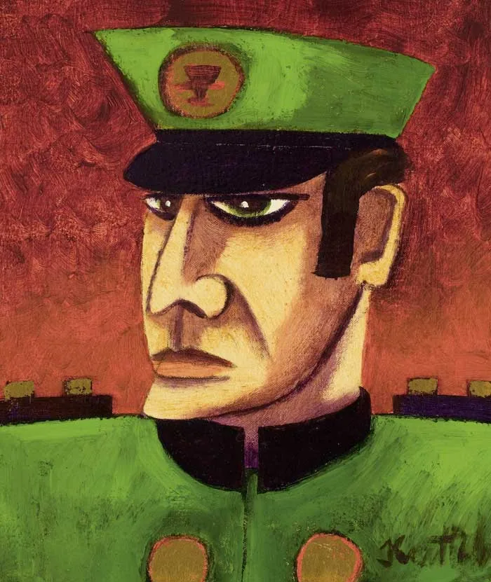 GENERAL by Graham Knuttel, oil on canvas, sold Mar 2010
