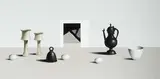 Liam Belton, TWO BACTRIAN VESSELS WITH PEWTER FLAGON
