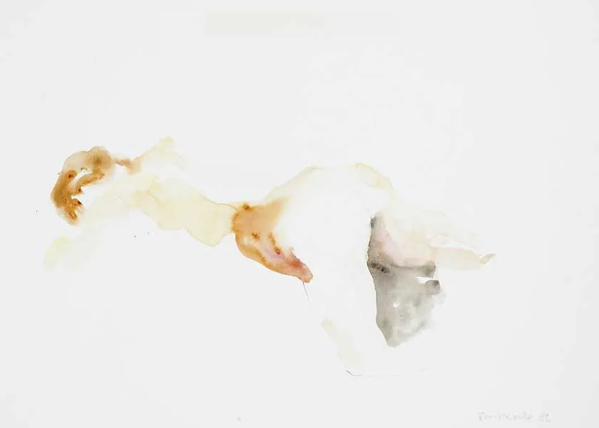 NUDE (3) by Barrie Cooke, 1986, pencil and watercolour, sold Nov 2009