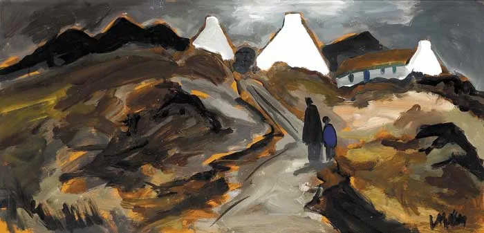 WINTER LANDSCAPE by Markey Robinson, oil on board, offered Nov 2009