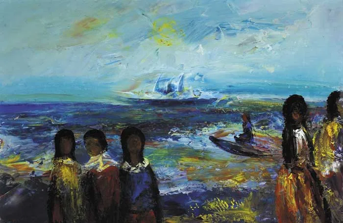 GOODBYE by Daniel O'Neill, oil on board, sold Nov 2009