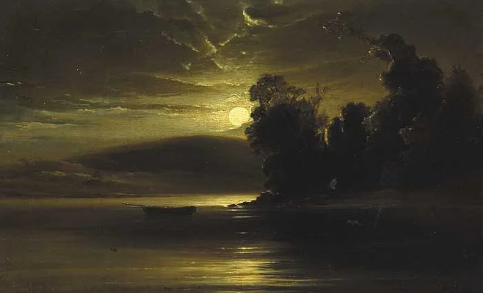 Patrick Vincent Duffy, INISHFALLEN ISLAND, KILLARNEY IN MOONLIGHT, oil on canvas