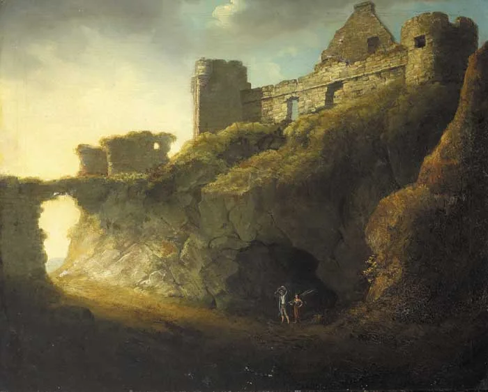 W. Watts, DUNLUCE CASTLE, COUNTY ANTRIM, 1817, oil on canvas