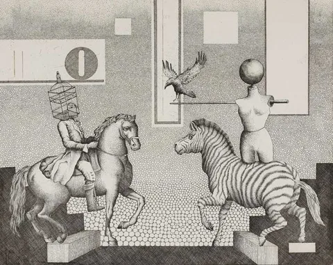 THE LOVERS by Andrzej Mazur, etching (no. 3 from an edition of 15), sold Nov 2009