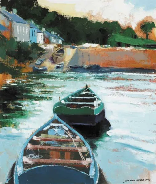 ROUNDSTONE HARBOUR, GALWAY by Denis Orme Shaw, 2001, oil on canvas, offered Nov 2009