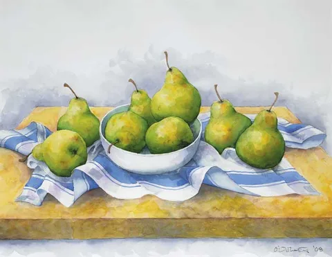 Éamonn O'Doherty, STILL LIFE WITH PEARS, 2008, graphite and watercolour on paper
