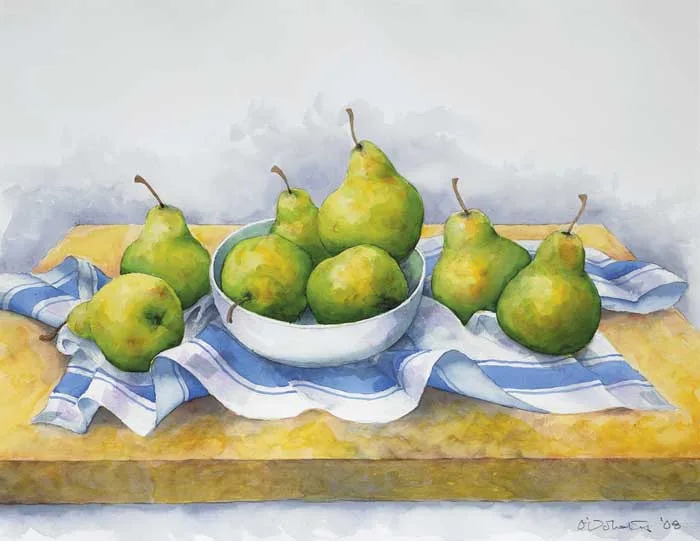 Éamonn O'Doherty, STILL LIFE WITH PEARS, 2008, graphite and watercolour on paper