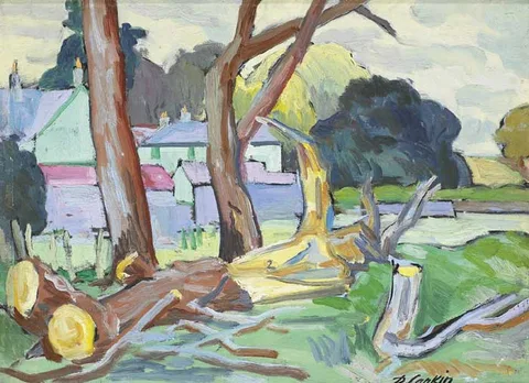 FALLEN TREES by Diarmuid Larkin, oil on board, offered Nov 2009
