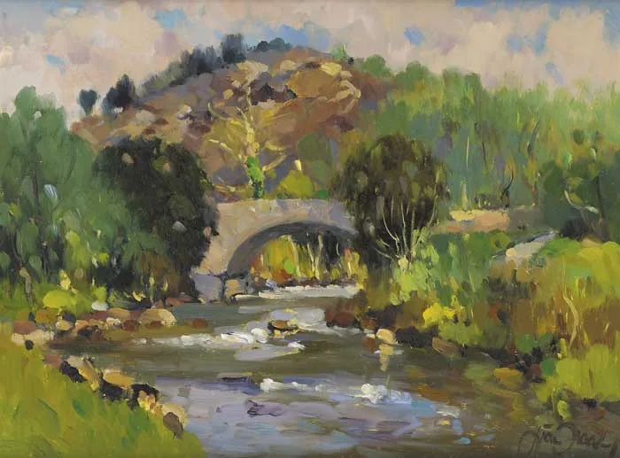 QUIET STREAM by Liam Treacy, oil on board, sold Nov 2009