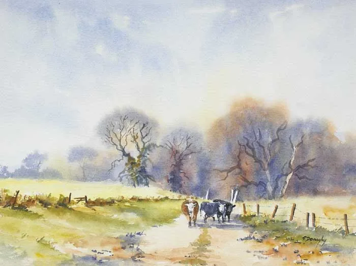 Paddy Donaghy, HEADING HOME, watercolour