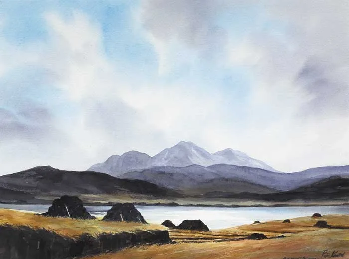 Peter Knuttel, PEAT RIDGES, CONNEMARA, watercolour
