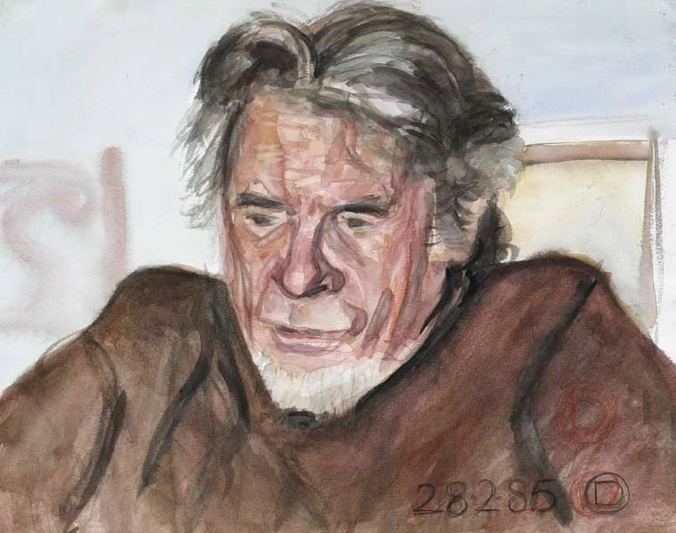 Michael O'Dea, PORTRAIT OF CHARLIE BRADY, 1985, watercolour and coloured pencil