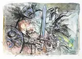 Charles Cullen, WARRIOR WITH SWORD FIGHTING DEMONS