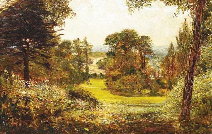 Francis S. Walker, THE TERRACE GARDEN, RICHMOND, LONDON, oil on board