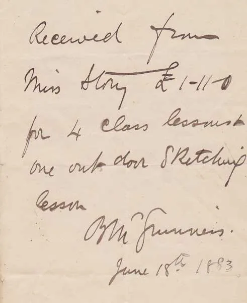 William Bingham McGuinness, IRISH WATERCOLOUR PAINTER - A RECEIPT, DATED 1893, manuscript