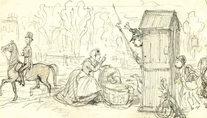 THE SENTRY'S CHILD by John Leech, pencil, sold Nov 2009