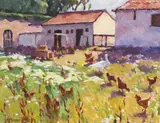 Desmond Hickey, GOOSE WITH HENS, SUMMER